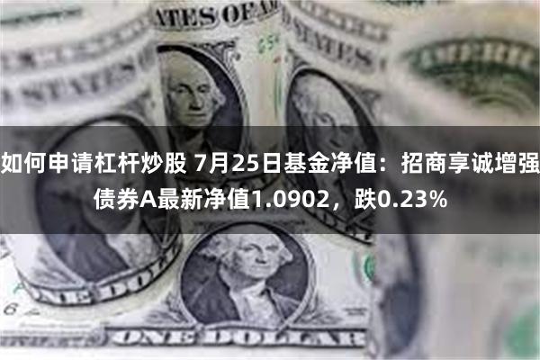 如何申请杠杆炒股 7月25日基金净值：招商享诚增强债券A最新净值1.0902，跌0.23%