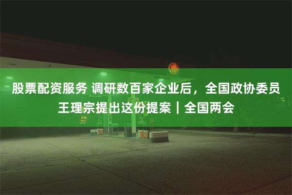股票配资服务 调研数百家企业后，全国政协委员王理宗提出这份提案｜全国两会