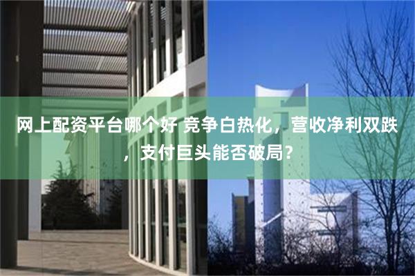 网上配资平台哪个好 竞争白热化，营收净利双跌，支付巨头能否破局？