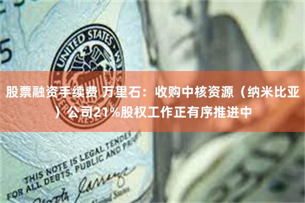 股票融资手续费 万里石：收购中核资源（纳米比亚）公司21%股权工作正有序推进中
