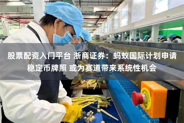 股票配资入门平台 浙商证券：蚂蚁国际计划申请稳定币牌照 或为赛道带来系统性机会